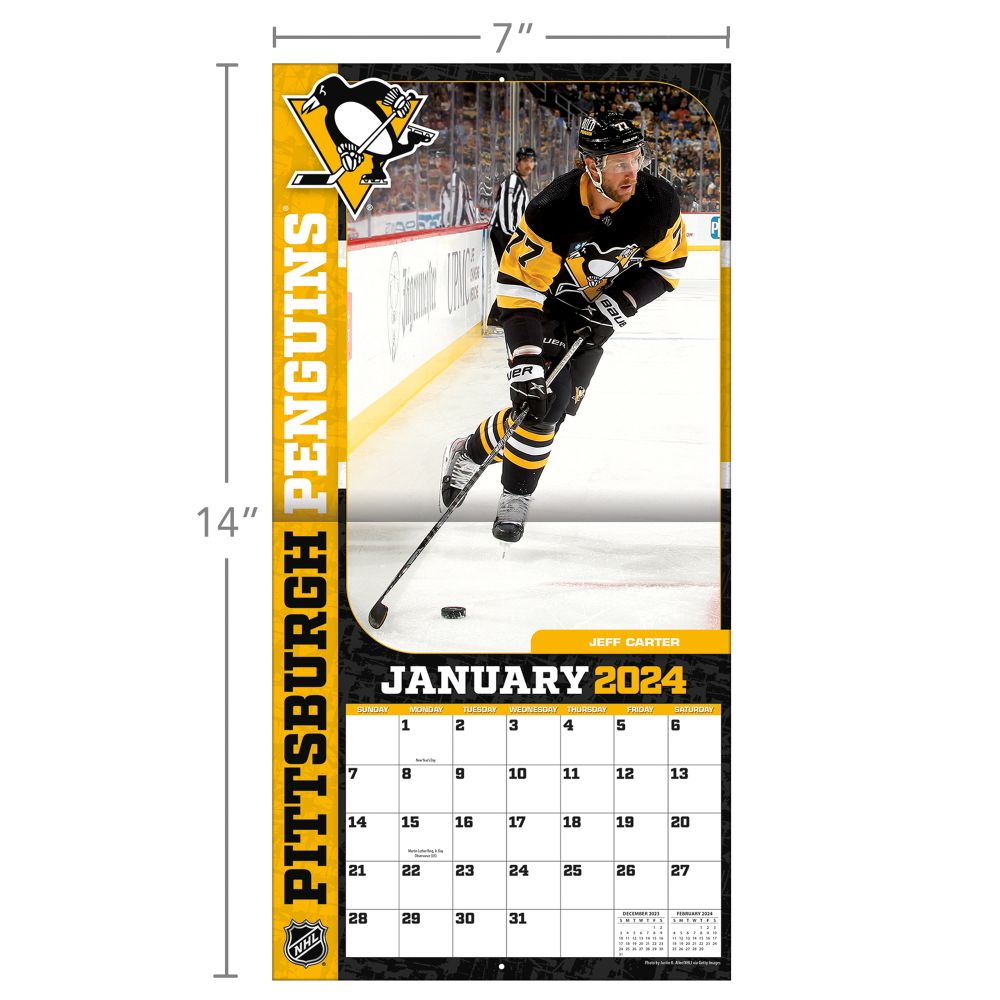 Pittsburgh Penguins kalendarz 2024 Wall Calendar FANstore.pl