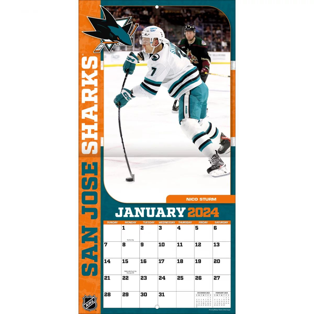 San Jose Sharks kalendarz 2024 Wall Calendar FANstore.pl