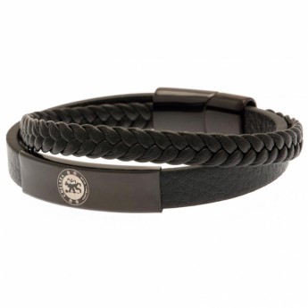 Chelsea bransoletka skórzana Black IP Leather Bracelet