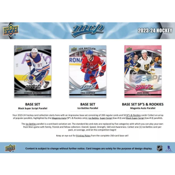 NHL pudełka karty hokejowe NHL 2023-24 Upper Deck MVP Hockey Hobby Box