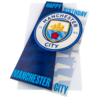 Manchester City życzenia urodzinowe Crest Birthday Card