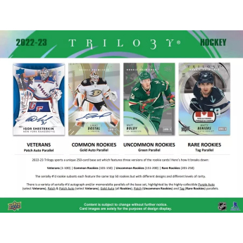 NHL pudełka karty hokejowe NHL 2022-23 Upper Deck Trilogy Hobby Box