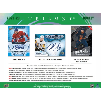 NHL pudełka karty hokejowe NHL 2022-23 Upper Deck Trilogy Hobby Box