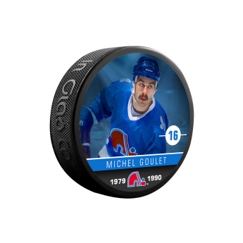 Qubec Nordiques krążek Michel Goulet #16 Souvenir Collector Hockey Puck