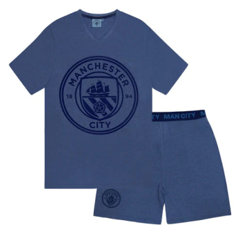 Manchester City piżama męska Short Blue Marl