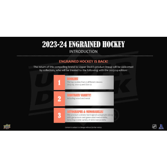 NHL pudełka karty hokejowe NHL 2023-24 Upper Deck Engrained Hockey Hobby Box